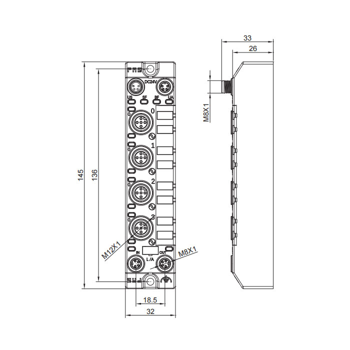 支持 EtherCAT 協(xié)議、4端口、IO-Link Master、Class A、006AA1