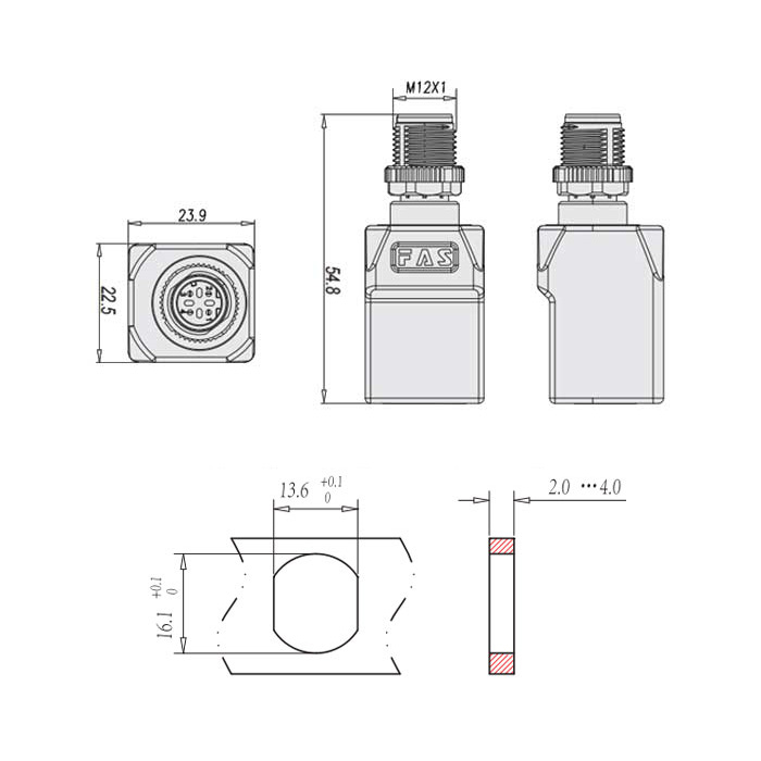 M12 4Pin D-coded 公頭直型轉(zhuǎn)RJ45直型、0C4ES1